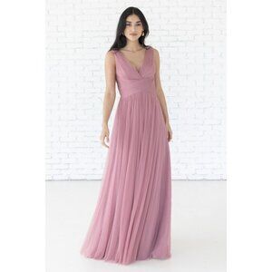 Long Tulle Bridesmaid Dress. Morganite. Size 2X
